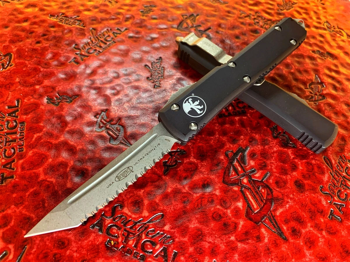 Microtech Ultratech OTF Automatic Knife Tanto Full Serrated Apocalyptic 3 Microtech Ultratech OTF Automatic Knife Tanto Full Serrated Apocalyptic