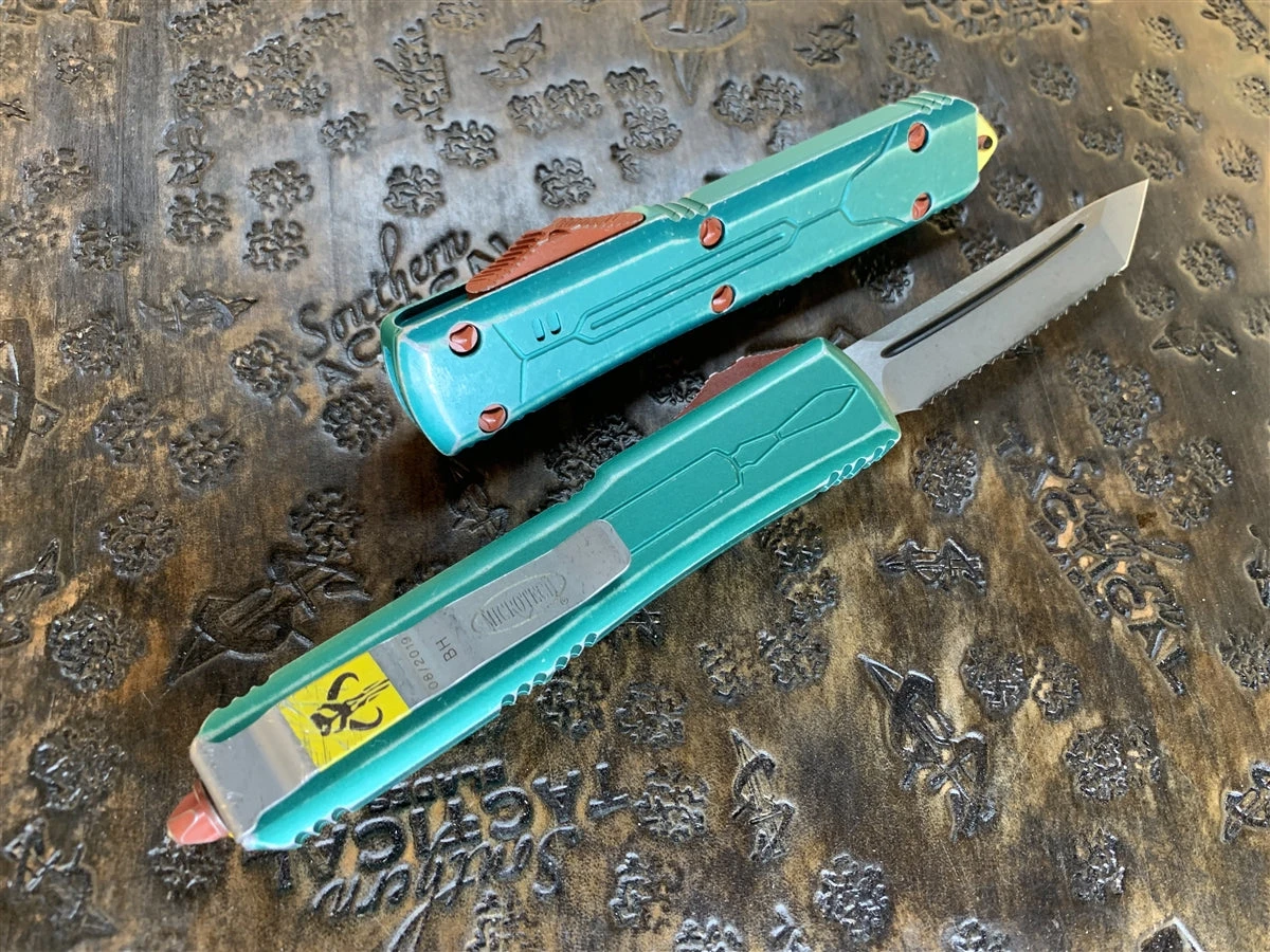 Microtech Ultratech Bounty Hunter Tanto Full Serrated OTF Automatic Knife 4 Microtech Ultratech Bounty Hunter Tanto Full Serrated OTF Automatic Knife - Image 2