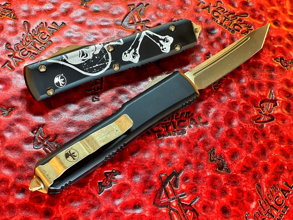 Microtech Ultratech OTF Automatic Knife Tanto Bronzed Apocalyptic Death Card Standard 4 Microtech Ultratech OTF Automatic Knife Tanto Bronzed Apocalyptic Death Card Standard - Image 2