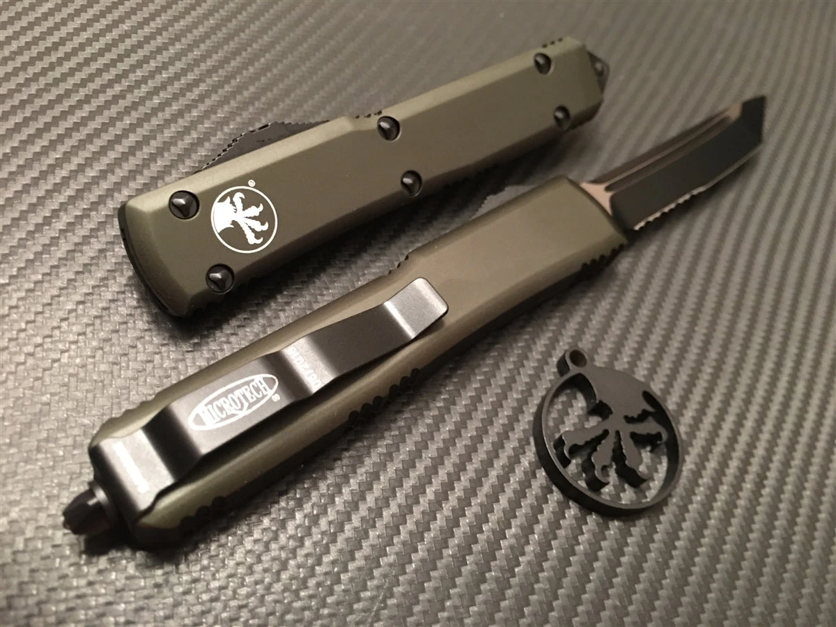 Microtech Ultratech Tanto Part Serrated OD Green 4 Microtech Ultratech Tanto Part Serrated OD Green - Image 2