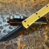 Microtech Ultratech Tanto G10 Top Signature Series Tan OTF Automatic Knife - DLC Full Serrated Blade, DLC Hardware 1 Microtech Ultratech Tanto G10 Top Signature Series Tan OTF Automatic Knife - DLC Full Serrated Blade, DLC Hardware -Southern Blades MT123 3DLCGTTAS 2