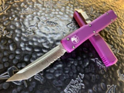 Microtech Ultratech Tanto Satin Part Serrated Violet