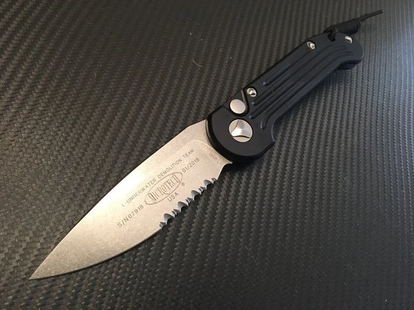 Microtech LUDT Single Edge Part Serrated Stonewashed 3 Microtech LUDT Single Edge Part Serrated Stonewashed