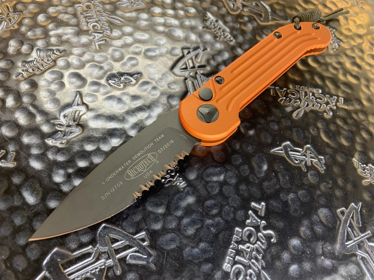 Microtech LUDT Single Edge Part Serrated Orange 3 Microtech LUDT Single Edge Part Serrated Orange