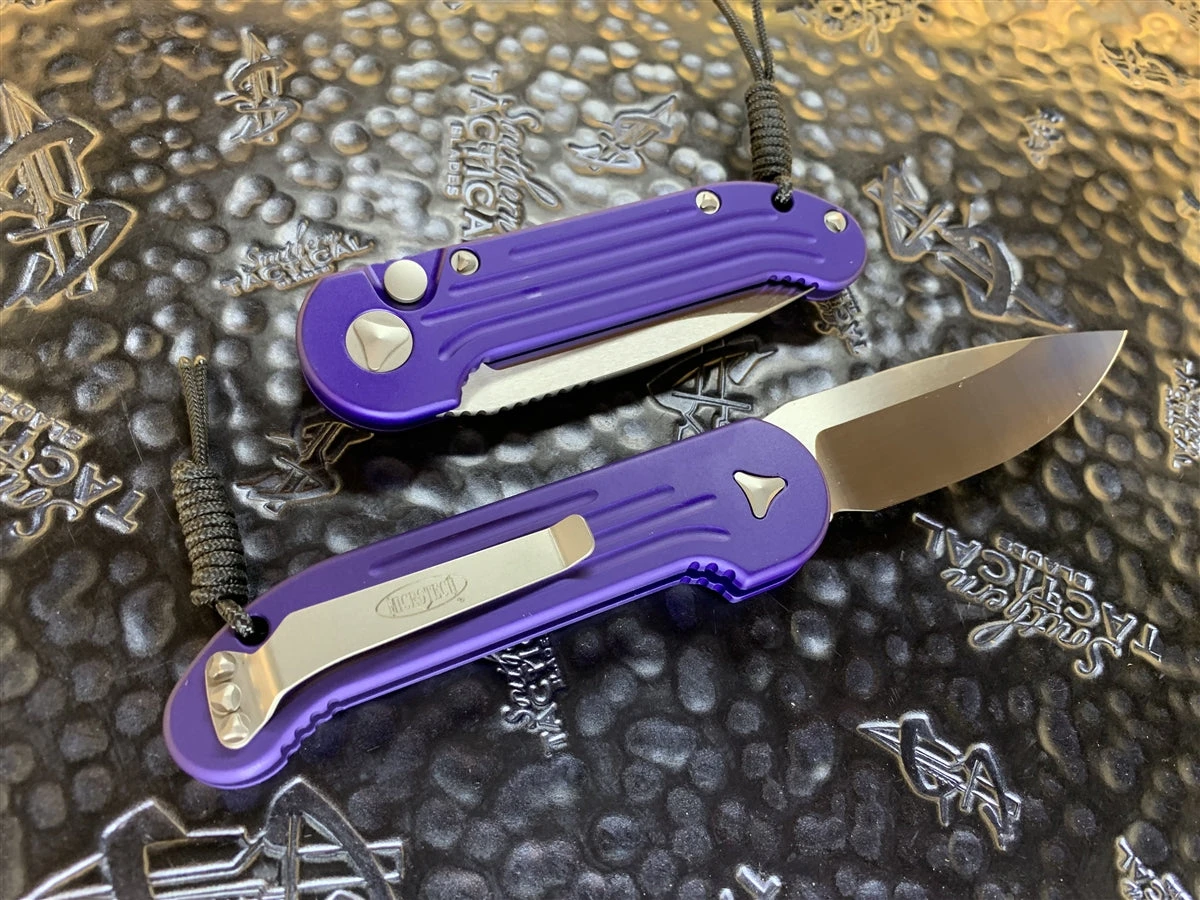 Microtech LUDT Single Edge Satin Standard Purple 4 Microtech LUDT Single Edge Satin Standard Purple - Image 2