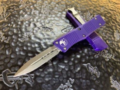 Microtech Troodon Double Edge Stonewashed Standard Purple