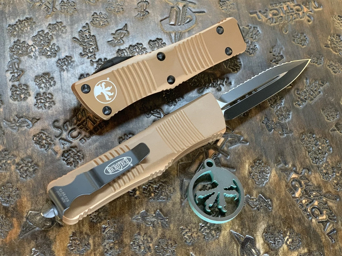 Microtech Troodon Double Edge Full Serrated Tan 4 Microtech Troodon Double Edge Full Serrated Tan - Image 2