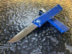 Microtech Troodon Single Edge Satin Standard Blue