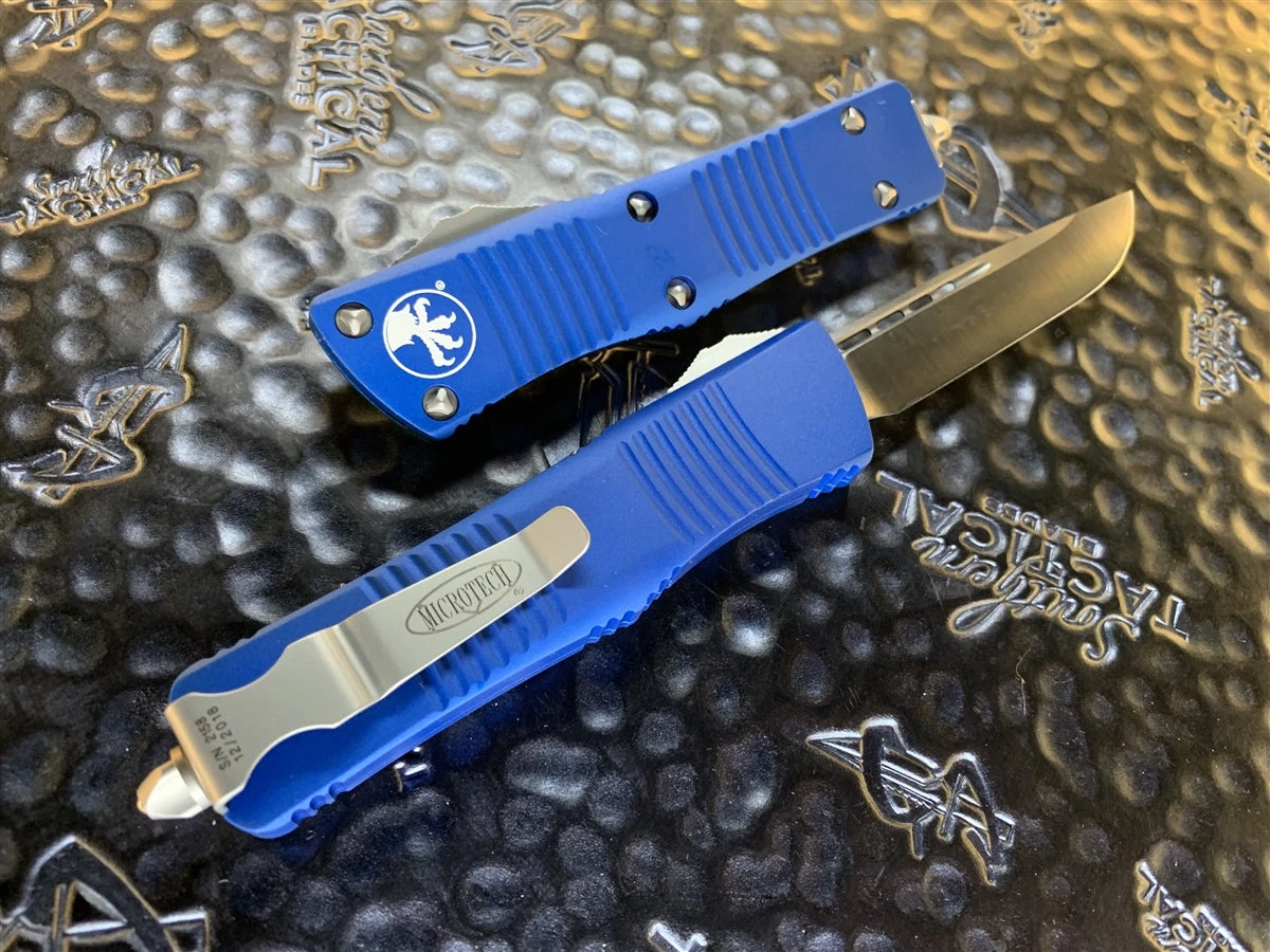 Microtech Troodon Single Edge Satin Standard Blue 4 Microtech Troodon Single Edge Satin Standard Blue - Image 2