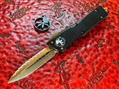 Microtech Combat Troodon Double Edge Bronzed Full Serrated