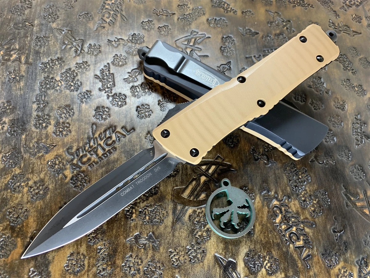 Microtech Combat Troodon Double Edge Standard G10 Tan 3 Microtech Combat Troodon Double Edge Standard G10 Tan