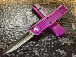 Microtech Combat Troodon Double Edge Part Serrated Violet