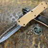 Microtech Combat Troodon Double Edge Full Serrated G10 Tan