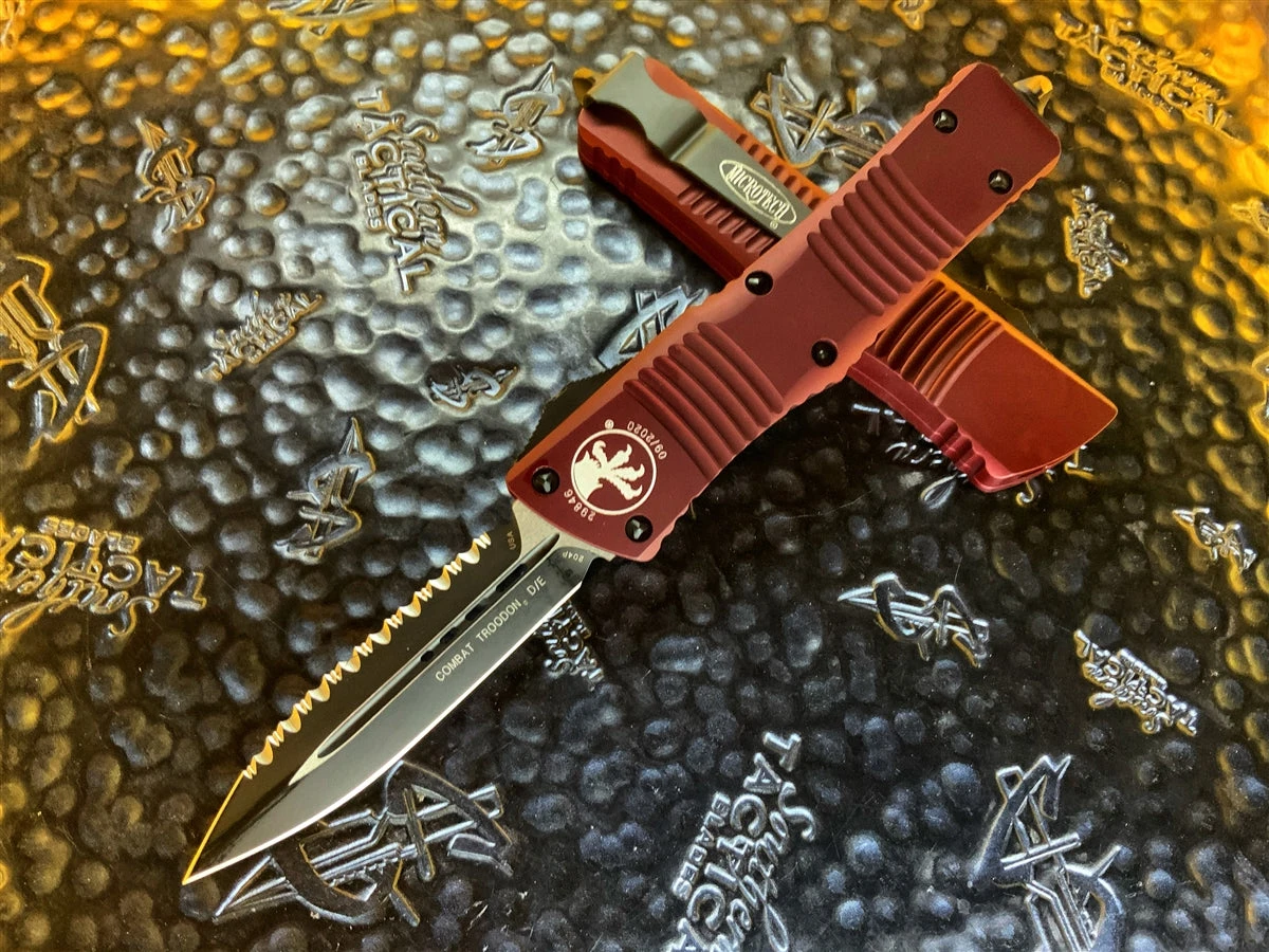 Microtech Combat Troodon Double Edge Full Serrated Merlot 3 Microtech Combat Troodon Double Edge Full Serrated Merlot