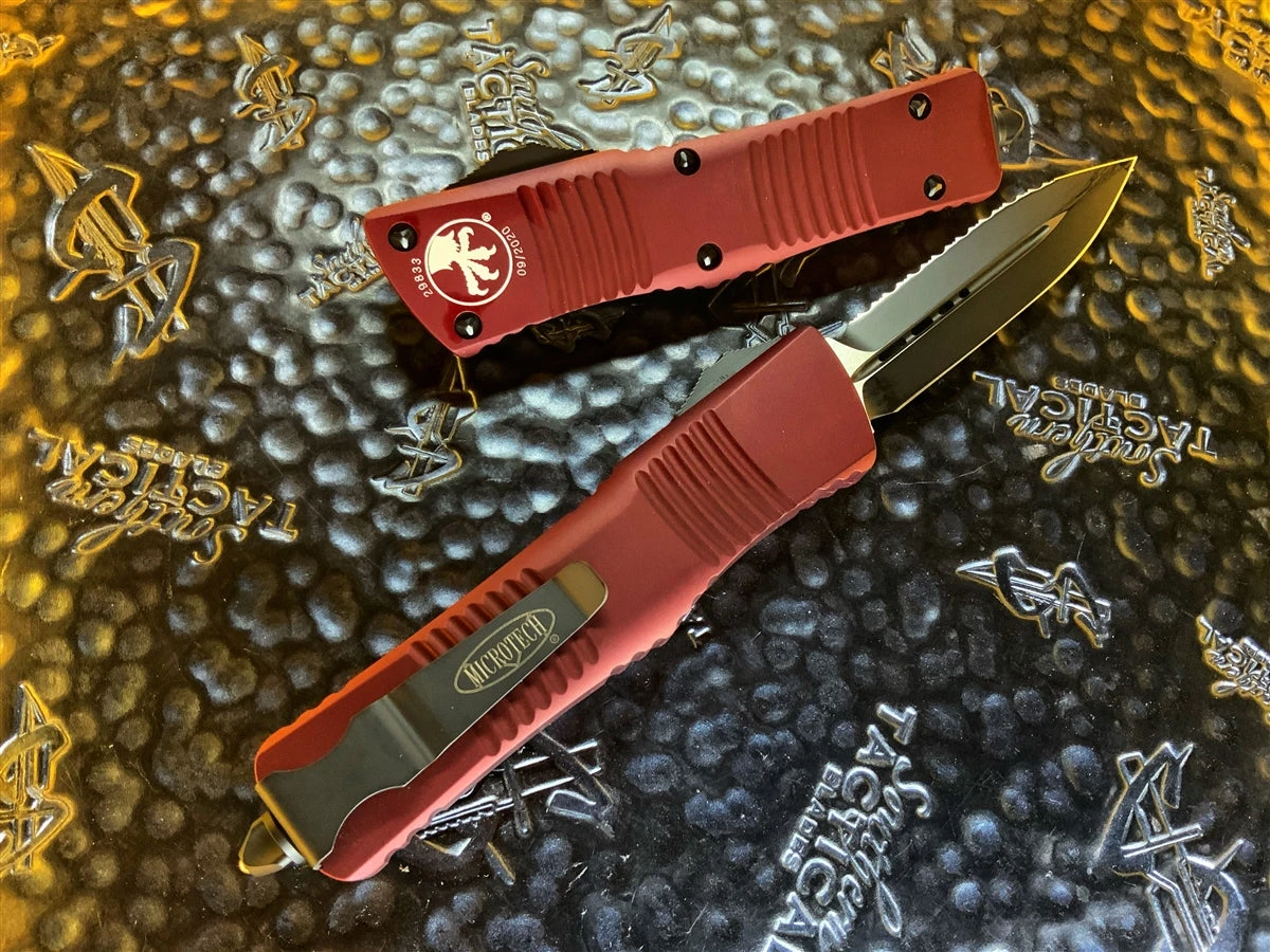 Microtech Combat Troodon Double Edge Full Serrated Merlot 4 Microtech Combat Troodon Double Edge Full Serrated Merlot - Image 2
