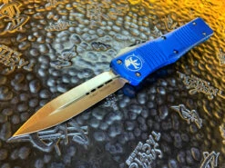 Microtech Combat Troodon Double Edge Satin Standard Blue
