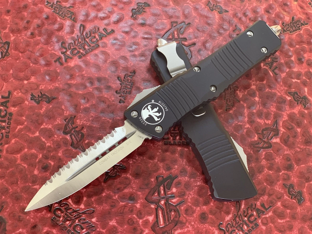 Microtech Combat Troodon Double Edge Satin Full Serrated 3 Microtech Combat Troodon Double Edge Satin Full Serrated
