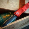 Microtech Combat Troodon OTF Automatic Knife Double Edge Double Full Serrated Blade Orange Anodized Chassis