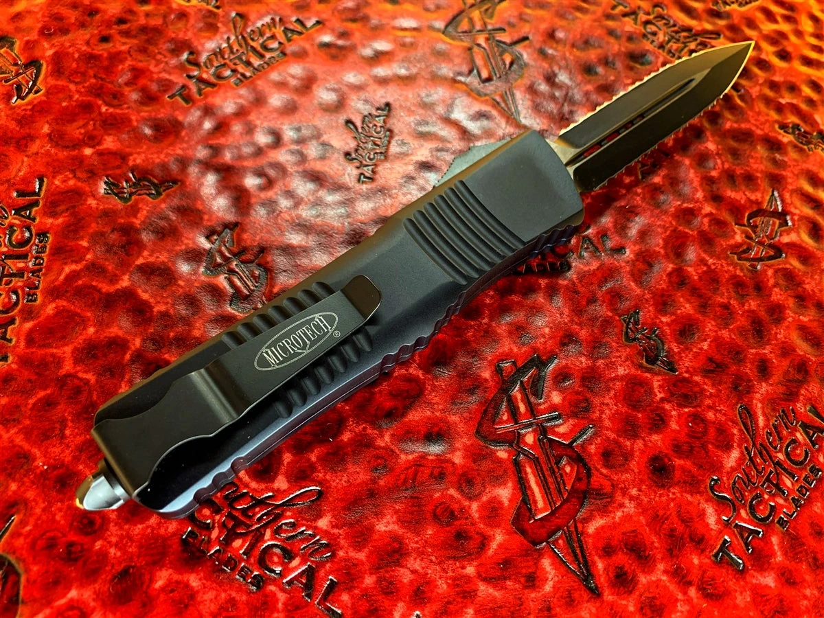 Microtech Combat Troodon OTF Automatic Knife Double Edge Double Full Serrated Tactical 4 Microtech Combat Troodon OTF Automatic Knife Double Edge Double Full Serrated Tactical - Image 2