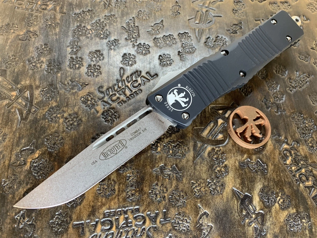 Microtech Combat Troodon Single Edge Stonewashed Standard 3 Microtech Combat Troodon Single Edge Stonewashed Standard
