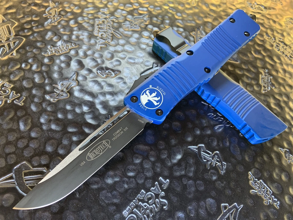Microtech Combat Troodon Single Edge Standard Blue 3 Microtech Combat Troodon Single Edge Standard Blue