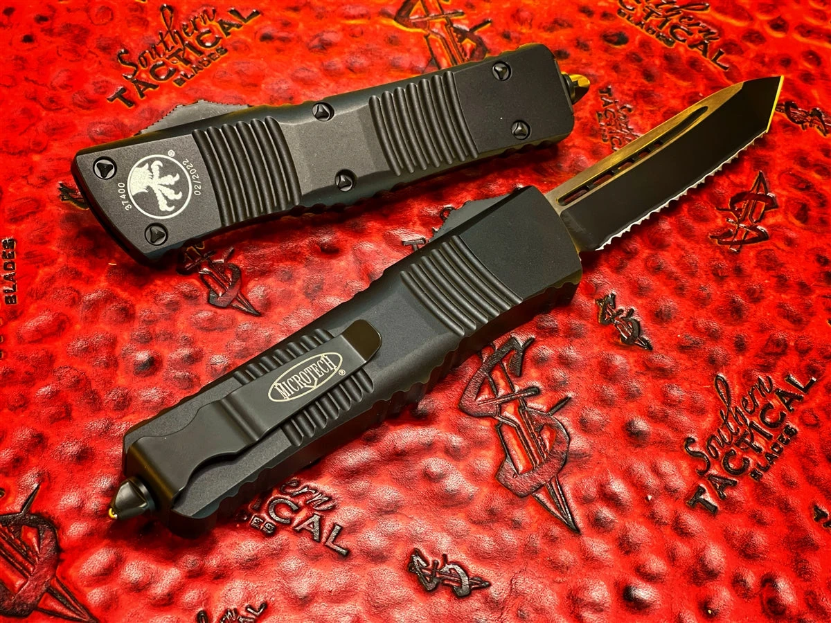 Microtech Combat Troodon OTF Automatic Knife Tanto Full Serrated Tactical 4 Microtech Combat Troodon OTF Automatic Knife Tanto Full Serrated Tactical - Image 2