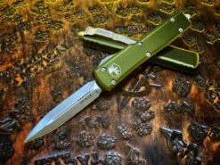 Microtech UTX-70 OTF Automatic Knife Double Edge Apocalyptic OD Green Standard