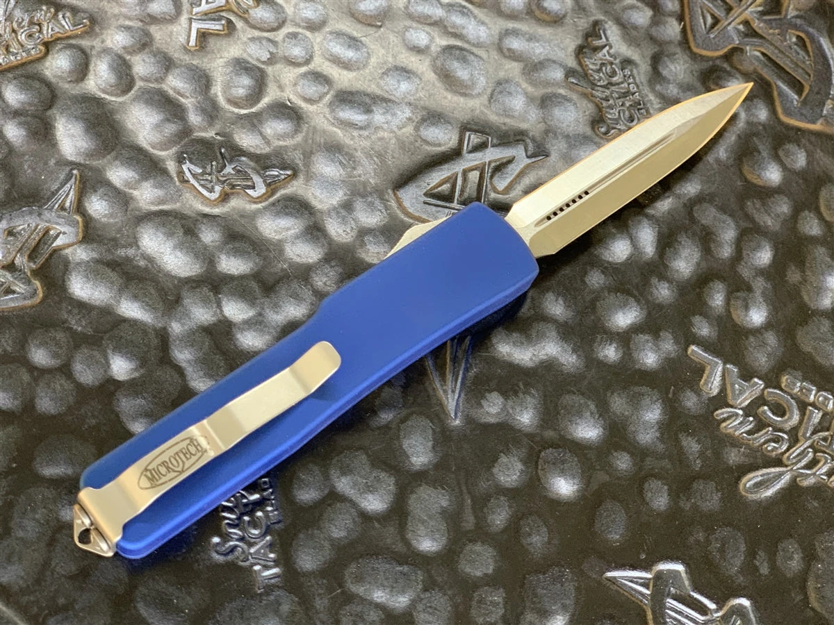 Microtech UTX-70 Double Edge Stonewashed Standard Blue 4 Microtech UTX-70 Double Edge Stonewashed Standard Blue - Image 2