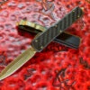 Microtech UTX-70 OTF Automatic Knife Double Edge Bronze Apocalyptic Standard Carbon Fiber Top Signature Series