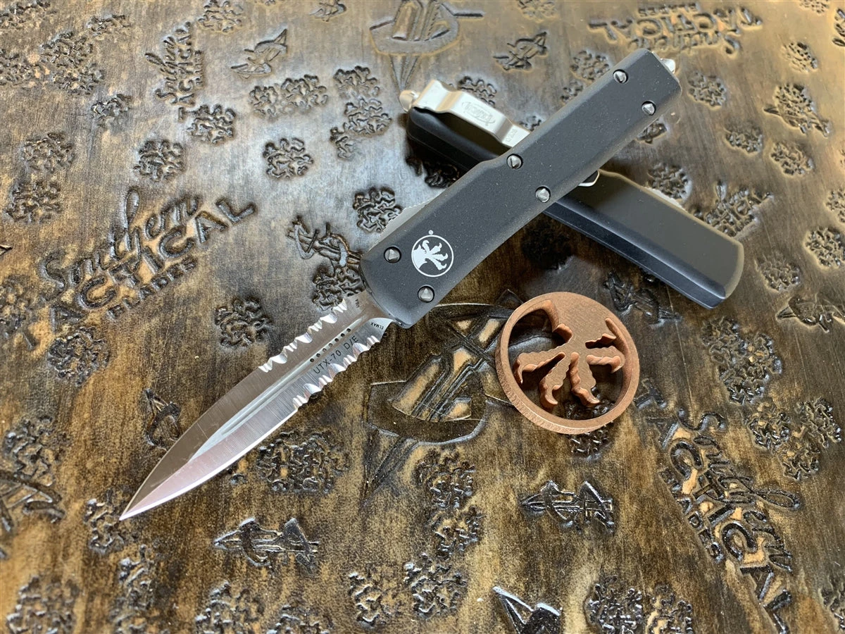 Microtech UTX-70 Double Edge Satin Part Serrated 3 Microtech UTX-70 Double Edge Satin Part Serrated