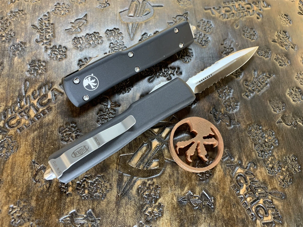 Microtech UTX-70 Double Edge Satin Part Serrated 4 Microtech UTX-70 Double Edge Satin Part Serrated - Image 2