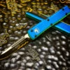 Microtech UTX-70 Single Edge Black Blade Part Serrated Blue