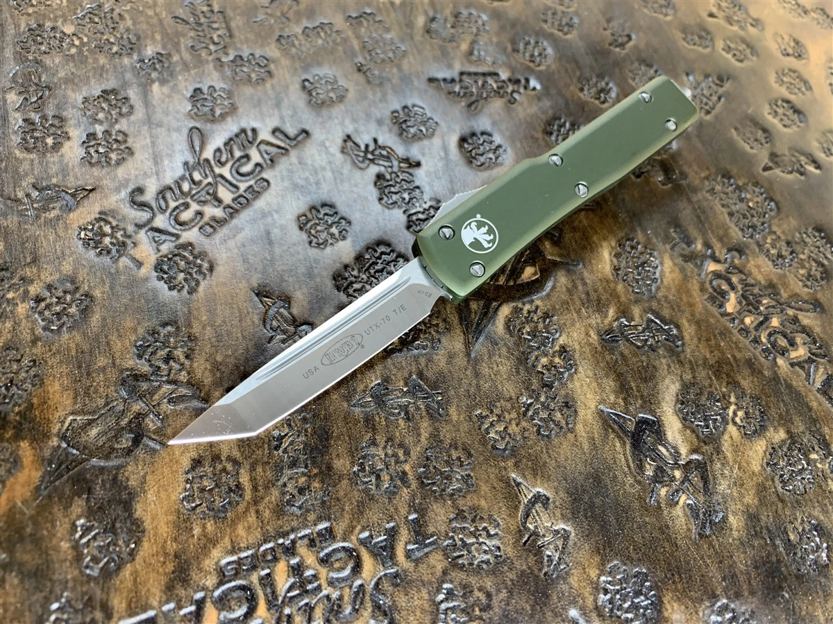 Microtech UTX-70 Tanto Edge Satin Standard OD Green 3 Microtech UTX-70 Tanto Edge Satin Standard OD Green