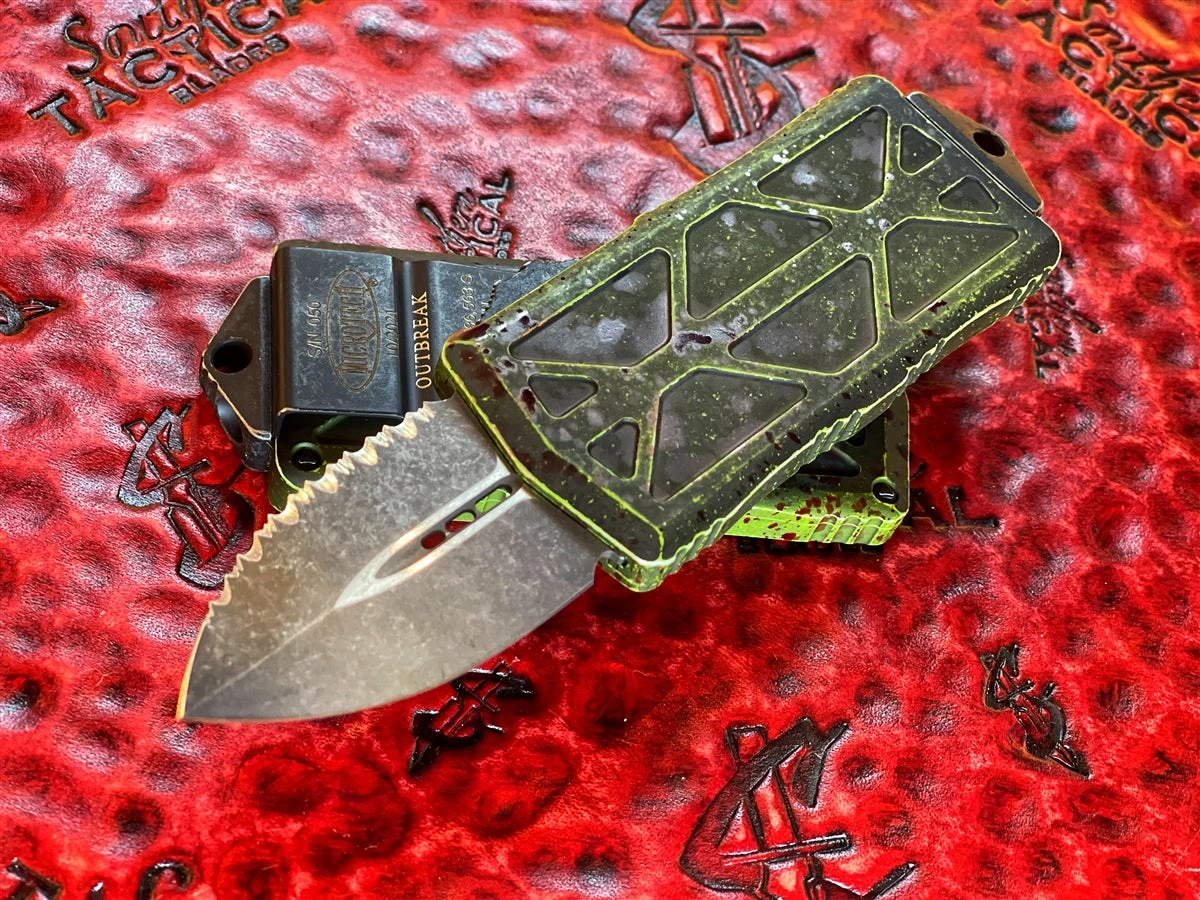 Microtech Exocet Double Edge OUTBREAK Full Serrated 3 Microtech Exocet Double Edge OUTBREAK Full Serrated