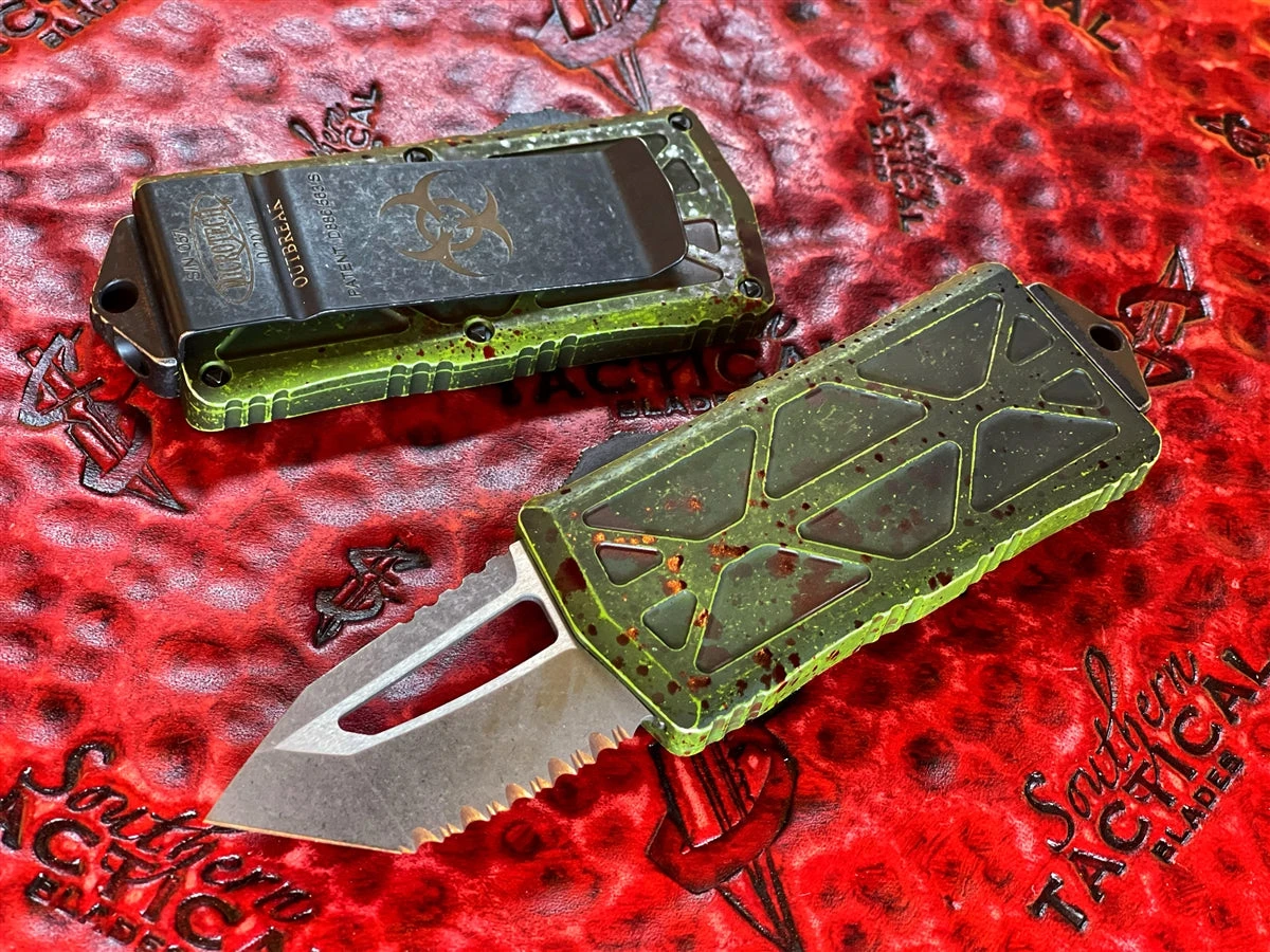 Microtech Exocet Tanto Edge OUTBREAK Full Serrated “Proof Run” 3 Microtech Exocet Tanto Edge OUTBREAK Full Serrated “Proof Run”