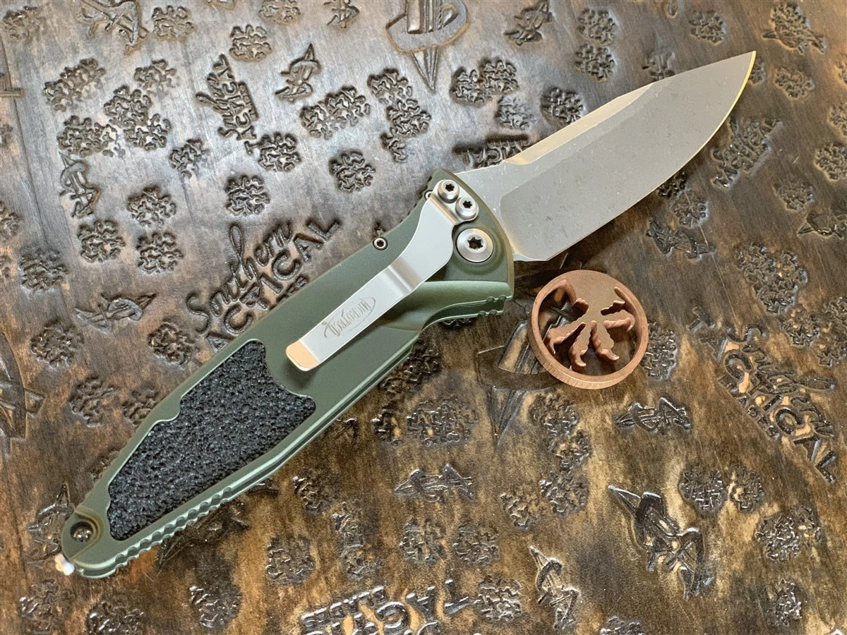 Microtech Socom Elite Auto Single Edge Apocalyptic Standard OD Green 4 Microtech Socom Elite Auto Single Edge Apocalyptic Standard OD Green - Image 2