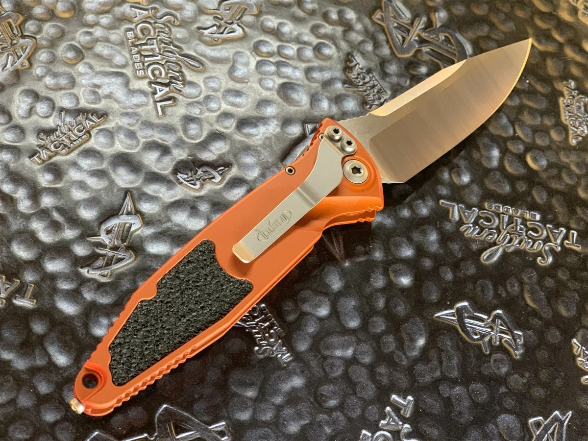 Microtech Socom Elite Auto Single Edge Satin Standard Orange 4 Microtech Socom Elite Auto Single Edge Satin Standard Orange - Image 2