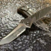 Microtech Socom Elite Manual Tanto Part Serrated Black Carbon Fiber Inlay -Southern Blades MT161 2CFI 2