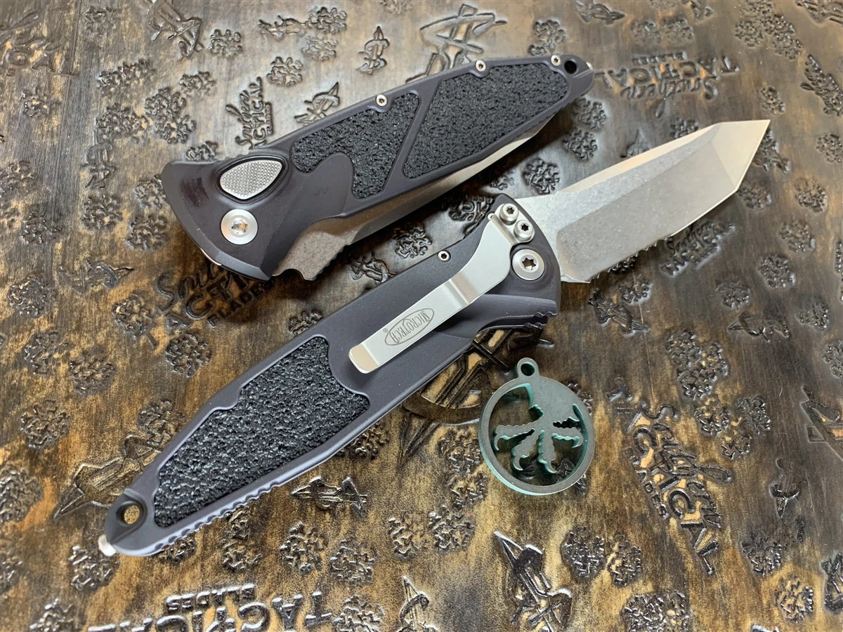 Microtech Socom Elite Auto Tanto Stonewashed Part Serrated 4 Microtech Socom Elite Auto Tanto Stonewashed Part Serrated - Image 2