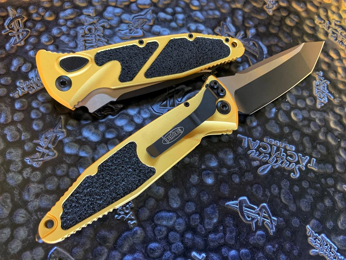 Microtech Socom Elite Auto Tanto Standard Champagne Gold 5 Microtech Socom Elite Auto Tanto Standard Champagne Gold - Image 3