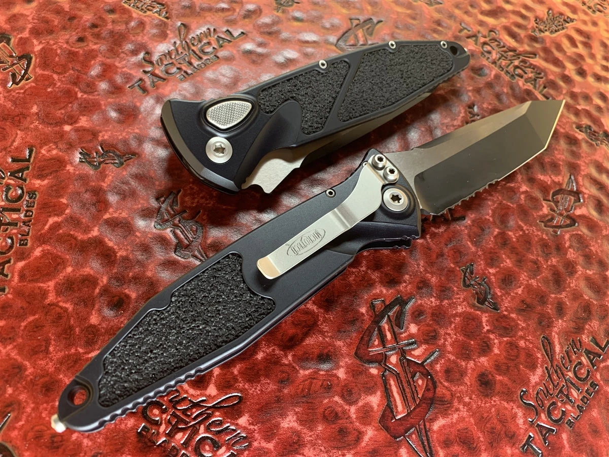 Microtech Socom Elite Auto Tanto Part Serrated Black 4 Microtech Socom Elite Auto Tanto Part Serrated Black - Image 2