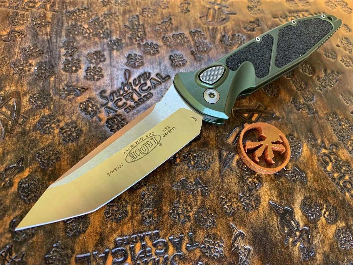 Microtech Socom Elite Auto Tanto Satin Standard OD Green 3 Microtech Socom Elite Auto Tanto Satin Standard OD Green
