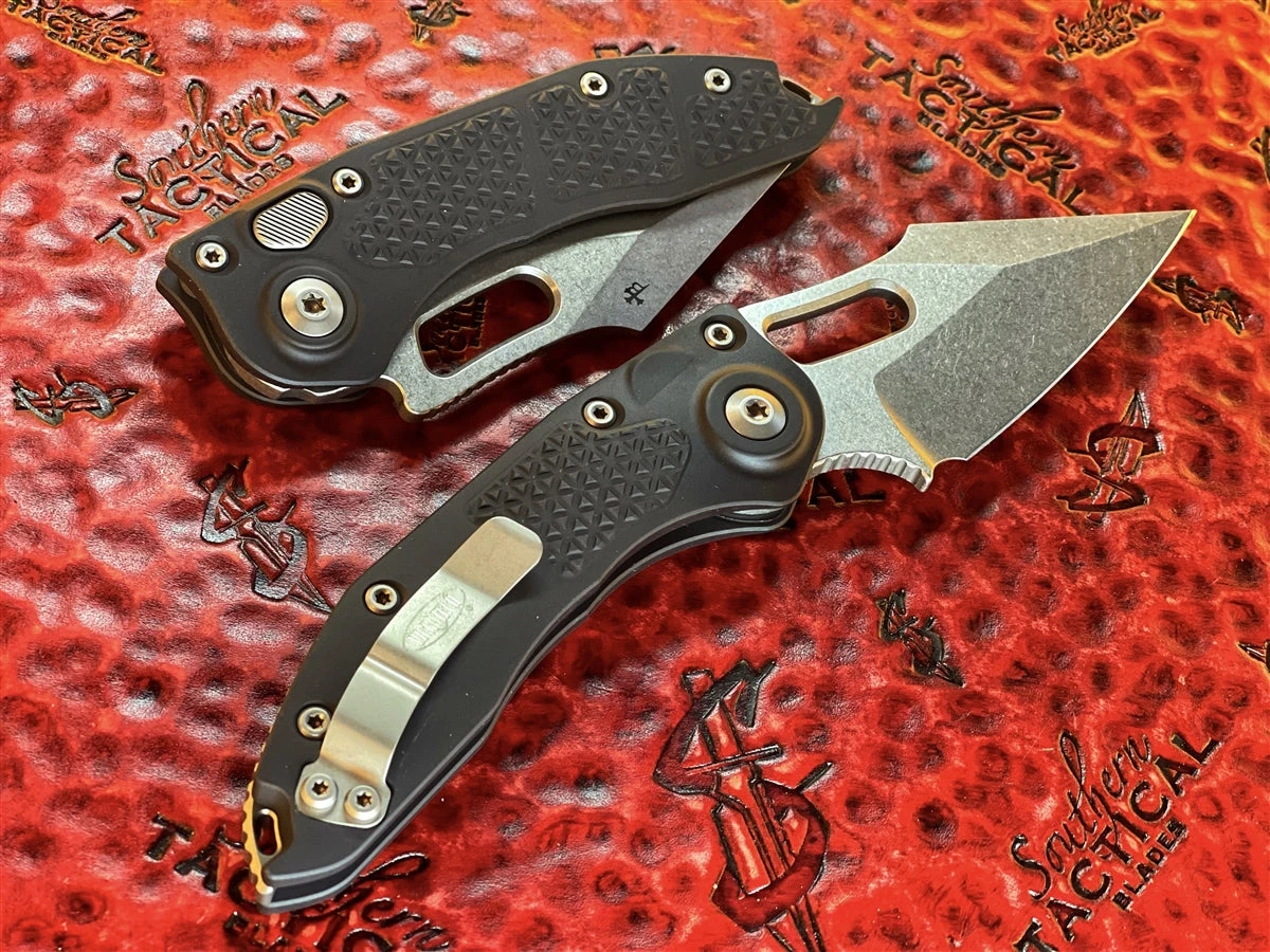 Microtech Stitch Automatic Knife - Single Edge Stonewashed Standard 4 Microtech Stitch Automatic Knife - Single Edge Stonewashed Standard - Image 2