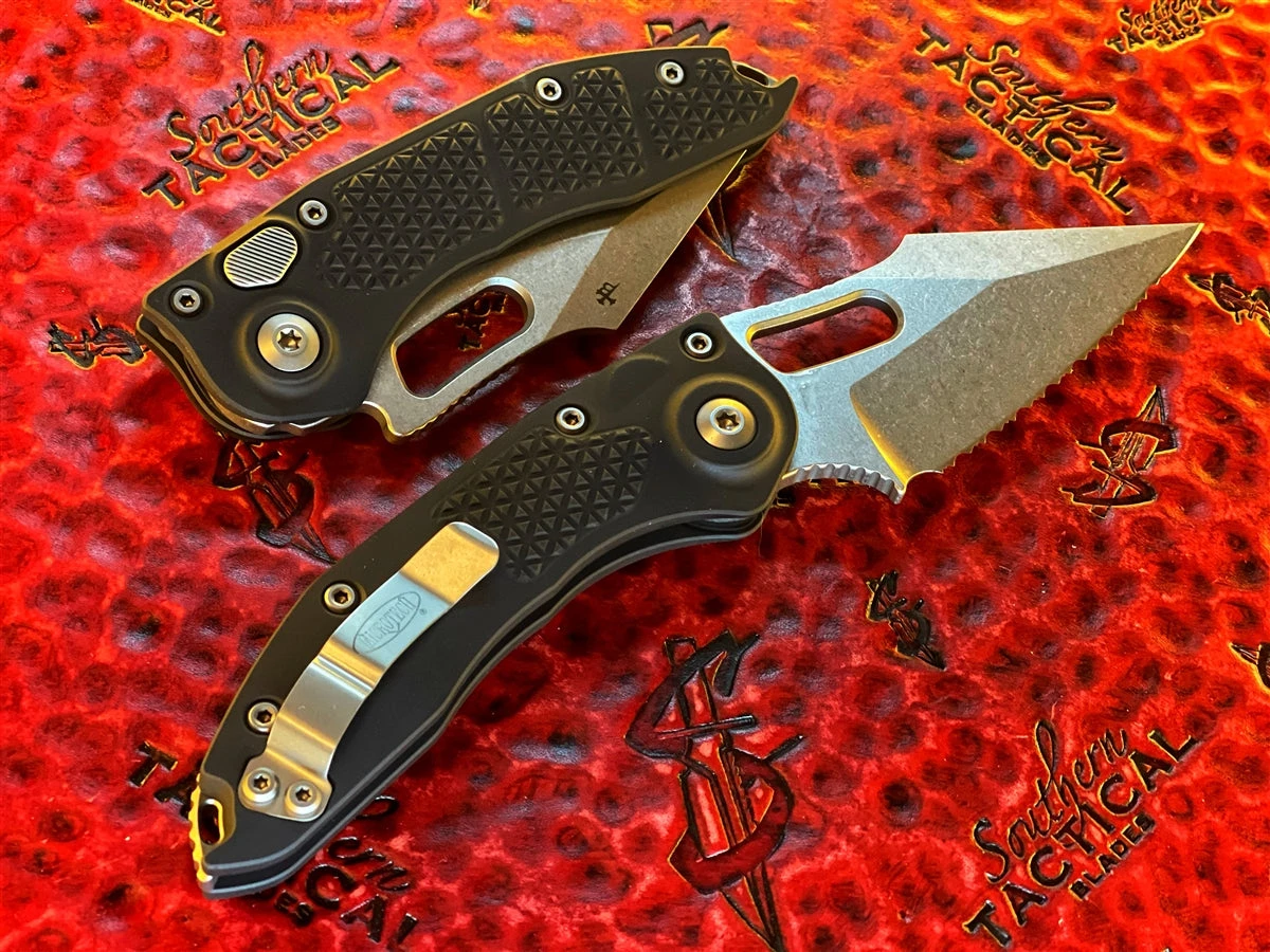 Microtech Stitch Auto Knife Single Edge Stonewash Full Serrated Microtech Borka Collaboration 4 Microtech Stitch Auto Knife Single Edge Stonewash Full Serrated Microtech Borka Collaboration - Image 2