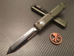 Microtech Ultratech Spartan Part Serrated OD Green