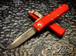 Microtech UTX-85 Single Edge Stonewashed Standard Red