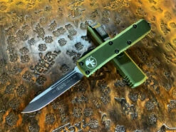 Microtech UTX-85 OTF Automatic Knife Single Edge Standard OD Green