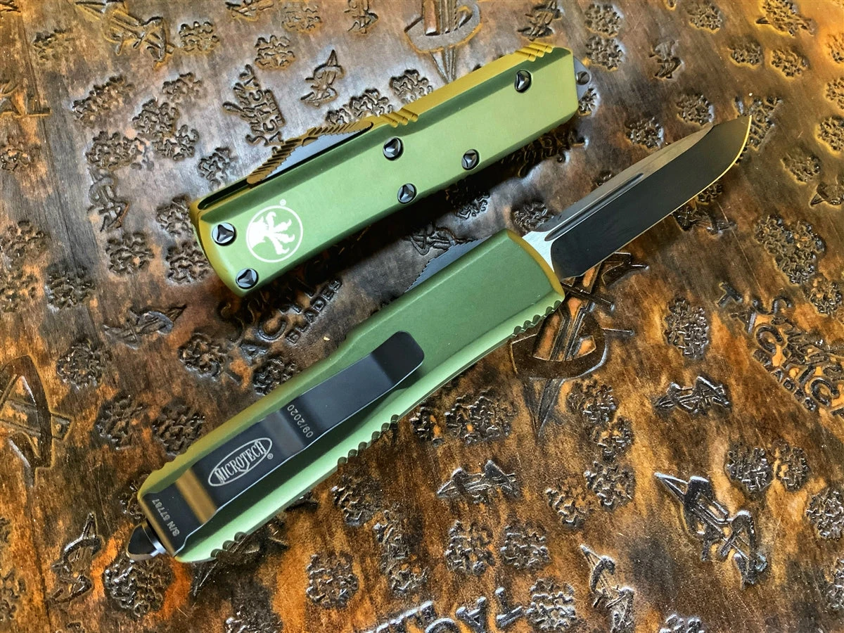 Microtech UTX-85 OTF Automatic Knife Single Edge Standard OD Green 4 Microtech UTX-85 OTF Automatic Knife Single Edge Standard OD Green - Image 2
