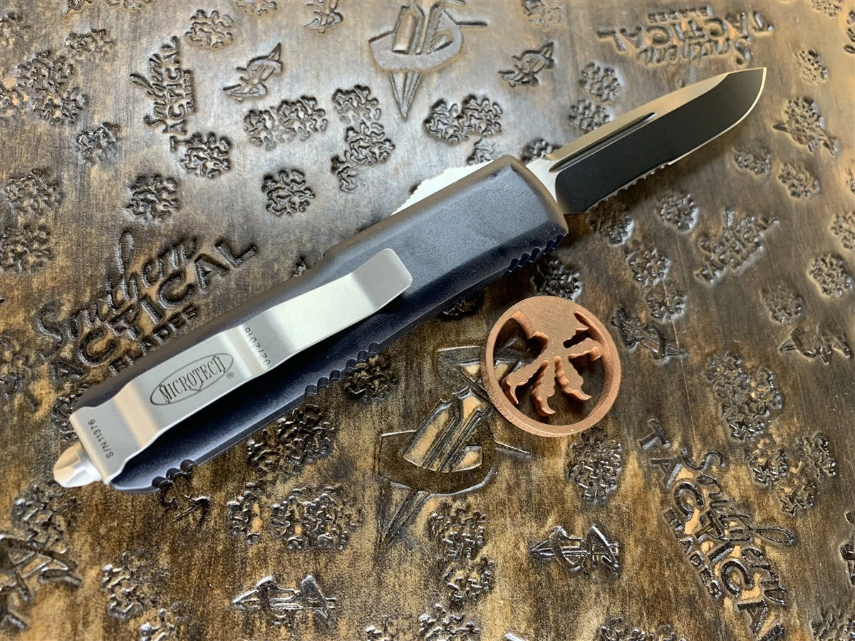 Microtech UTX-85 Single Edge Black Part Serrated 4 Microtech UTX-85 Single Edge Black Part Serrated - Image 2