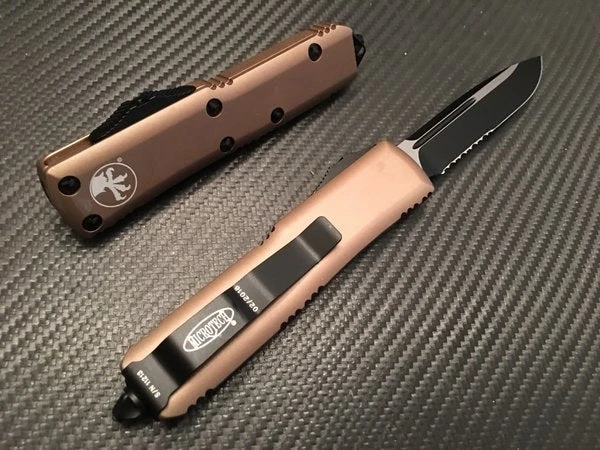 Microtech UTX85 Single Edge Part Serrated Tan 4 Microtech UTX85 Single Edge Part Serrated Tan - Image 2